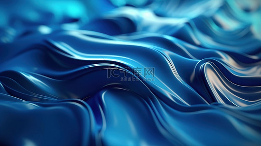 蓝色横幅背景图片_令人惊叹的 3D 渲染中的海洋涌动空灵水色背景