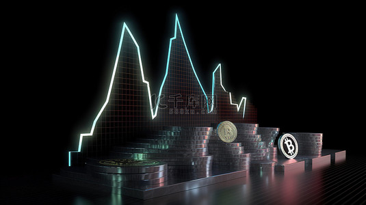 区块链背景背景图片_佐治亚州的区块链赋予 10 种加密货币以 3D 现实中飙升的图表
