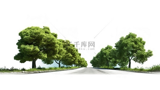 行驶风景背景图片_风景秀丽的夏季，驾车行驶在蜿蜒的乡村道路上，两旁是郁郁葱葱的绿树