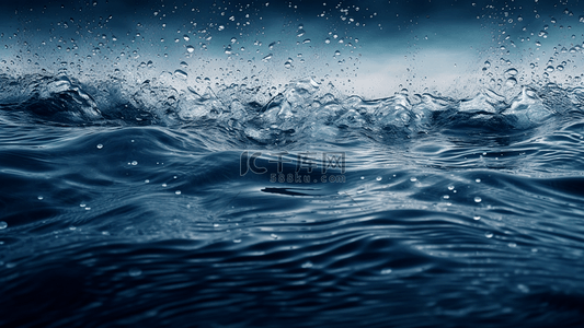 水水珠蓝色水滴背景
