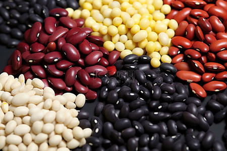 豆类粗粮背景图片_各种豆类和豆类都是不同颜色的 jpg