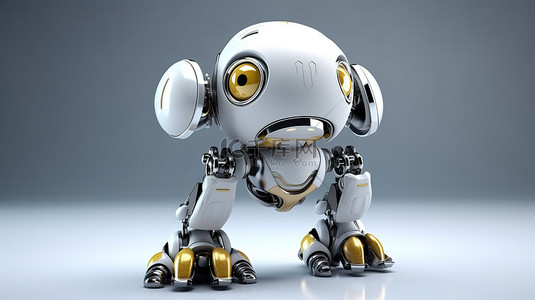 科技动漫背景图片_机器人插图的 3D 渲染