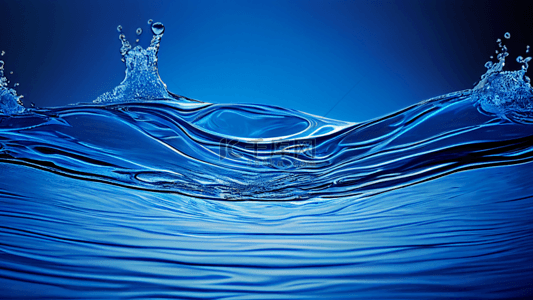 水浪波浪背景图片_水蓝色波浪气泡水花质感
