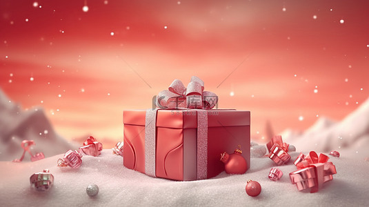 黑金圣诞节背景图片_3d 渲染的圣诞礼品证书插图