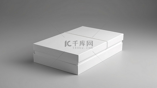 3D 渲染优雅的矩形白色盒子包装