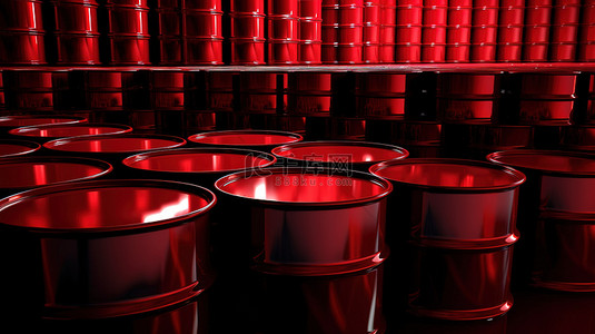 大桶奶茶背景图片_工业金属鼓的红色 3D 渲染