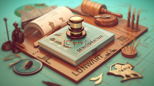 3D 视觉效果中有关博茨瓦纳法律的信息图和社交媒体内容