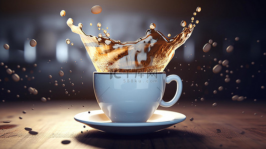 液体咖啡背景图片_咖啡杯子饮料水滴