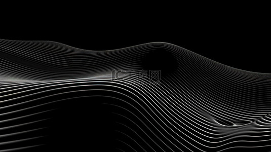 科技老虎背景图片_黑色背景上的 3D 渲染线