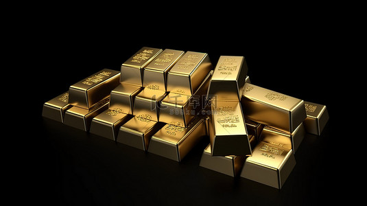 金色图标背景图片_金色图标代表用卡通风格的 3D 渲染金条进行交易和储蓄