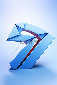 蓝纸箭头和电子邮件标志
