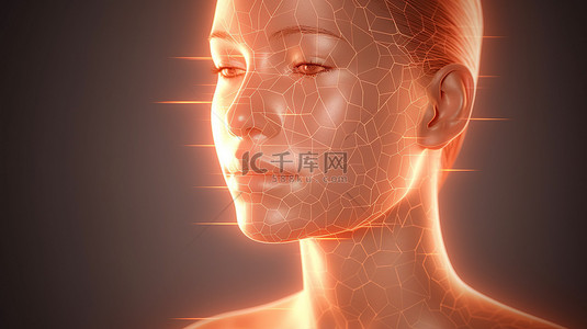 毛孔解剖背景图片_表皮痤疮常见皮肤问题的 3D 渲染图