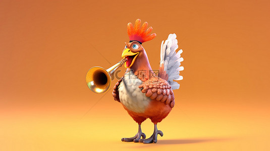 中秋搞笑图片背景图片_搞笑的3D喇叭鸡