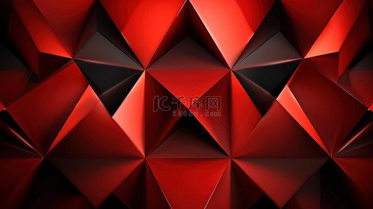 具有 3d 红色三角形效果的抽象背景