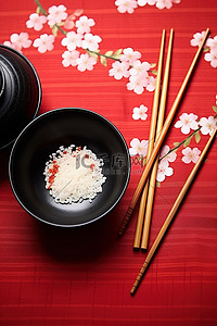 米饭筷子背景图片_碗玉米