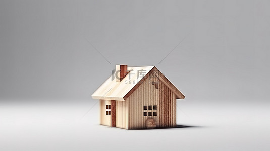 房屋安全背景图片_微型木屋的小型木制住宅 3D 渲染