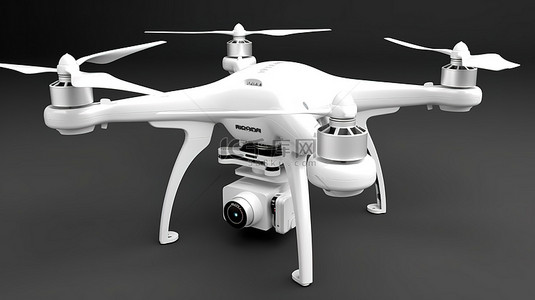 直升机背景图片_具有干净白色设计的 3D 四轴飞行器