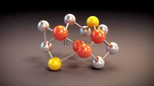 具有钠和氯原子的氯化钠分子的 3d 渲染