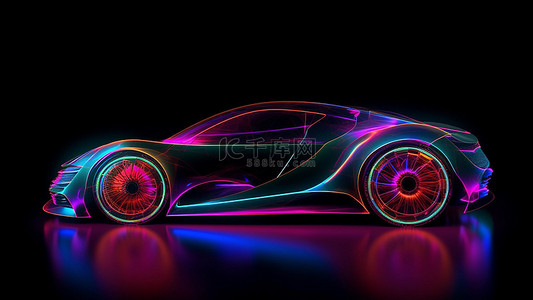 汽车光效抽象紫色发光