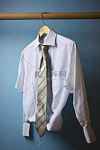 白衬衫连衣裙衬衫和领带