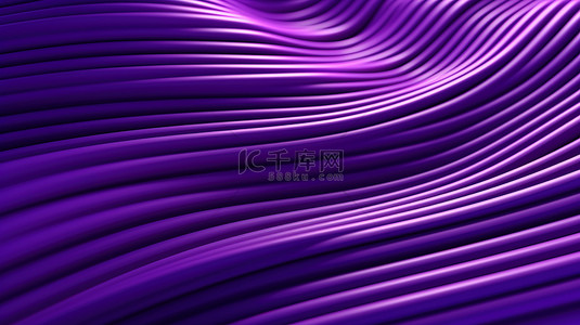 充满活力的紫色背景上的 3D 渲染线