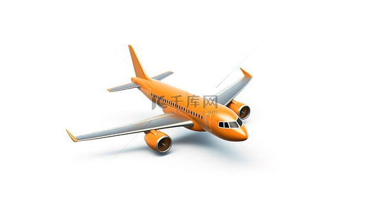 引导符号背景图片_白色背景上简约风格的飞机表情符号飞行符号的 3D 渲染