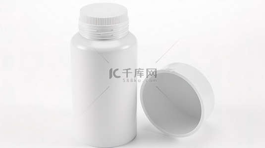 空塑料瓶背景图片_白色背景 3d 渲染上的空洗发水瓶