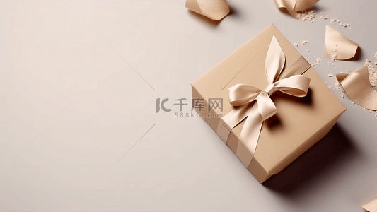 礼物盒礼盒背景图片_节礼日礼物盒米色背景