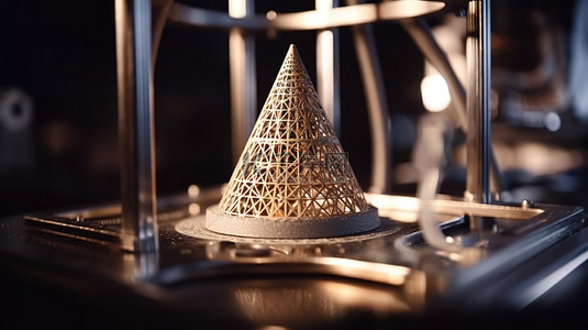 金属粉末通过打印机转变成3D打印物体