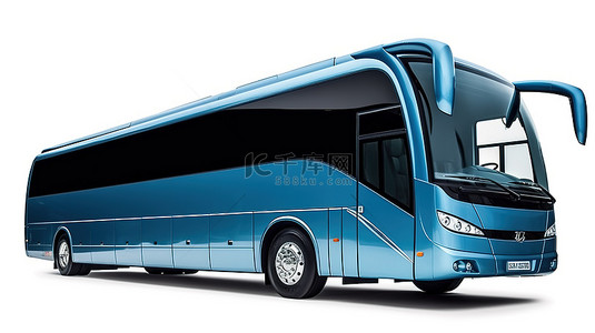 公交车背景图片_3d 渲染的白色背景长途汽车