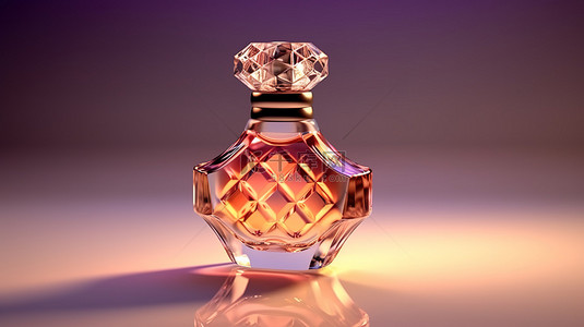 香水包装设计背景图片_精致的 3D 渲染香水容器精美插图