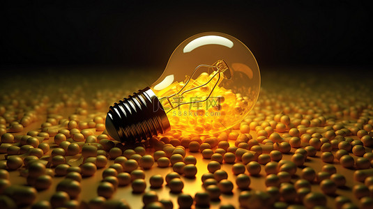 环保能源灯泡背景图片_灯泡回收的概念 3D 渲染