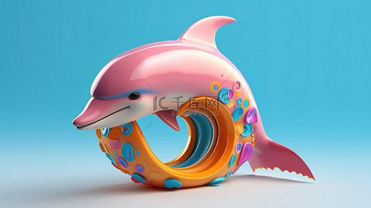 海豚鱼背景图片_有趣的海豚 3D 艺术作品