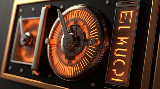 关闭机械模拟翻转时钟的 3D 渲染，其板上有闭合标志