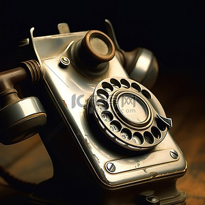 公共电话背景图片_带有金属电话拨号盘的旧电话