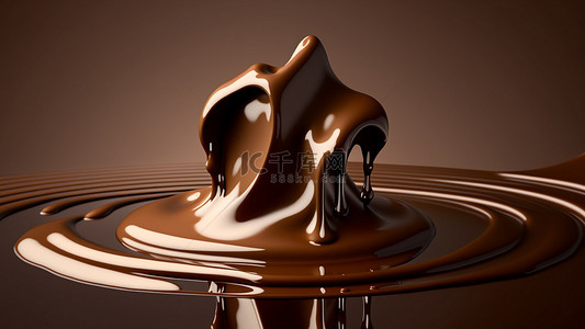 甜系背景图片_巧克力融化液态背景
