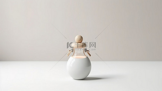 婴儿风格背景背景图片_白色背景上婴儿奶瓶和奶嘴的粘土风格模型，带有空白空间，用于个性化 3D 渲染