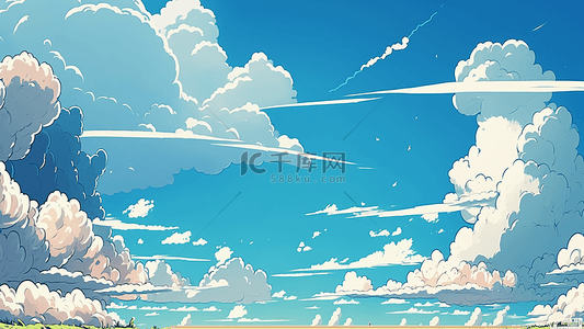 天空云彩插画背景