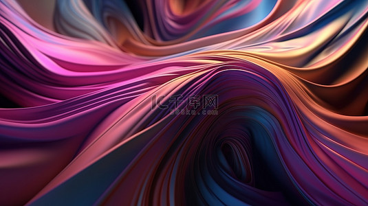 冷风嗖嗖背景图片_彩虹色 3D 渲染动态抽象布背景，用于美容和化妆品宣传册
