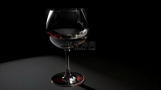 海鲜餐厅灯箱背景图片_令人惊叹的 3D 渲染酒杯，黑色背景上带有阴影横幅设计