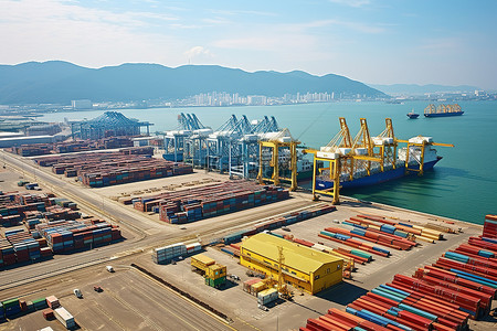 强国复兴背景图片_朝鲜港口 港口复兴 港口和海港