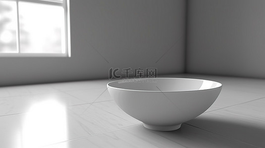 科技挖矿背景图片_3d 渲染一个空的白色碗