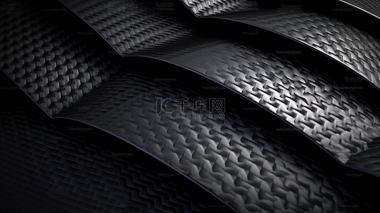 灰色背景图片_3D 渲染中创建的具有碳纤维纹理的背景