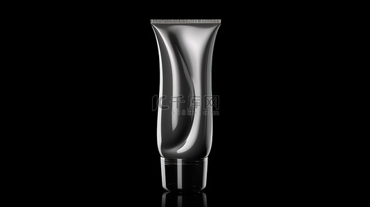 产品主图模版背景图片_黑色背景下美容产品化妆品管的 3D 渲染插图