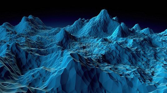 地质学背景图片_蓝色低多边形 3d 渲染中的地形地形