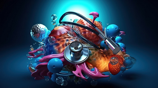 心电图医疗背景图片_描绘医学世界的 3D 艺术
