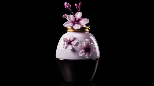 空气清新背景图片_黑色背景下的 3D 渲染芳香疗法空气清新剂