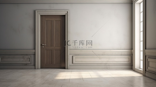 门地板背景图片_为您的项目提供具有高质量墙壁背景的封闭门的 3D 渲染