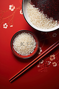 餐具筷子背景图片_筷子饭和扇子