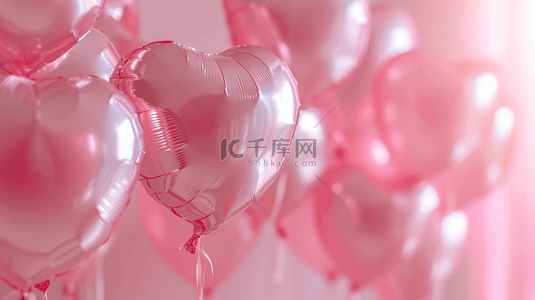 唯美漂亮粉红色儿童爱心氢气球图片11